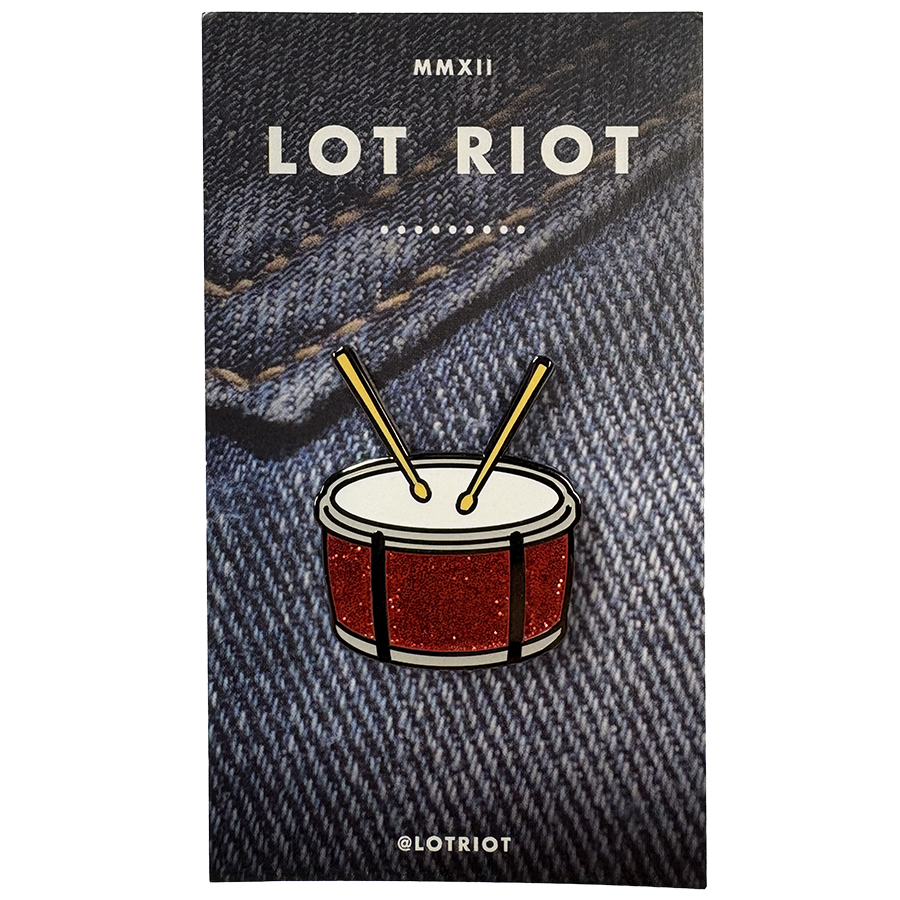 Drum Emoji Lapel Pin
