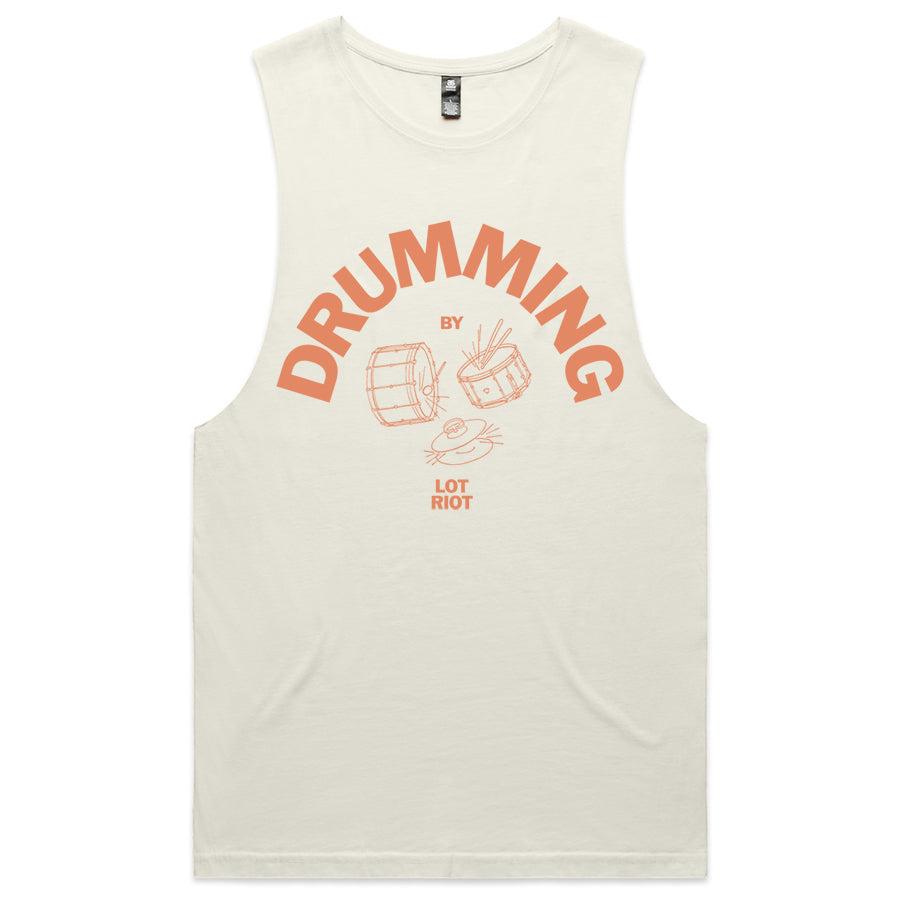 Drumming Tank - Cream/Orange